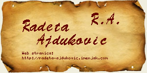 Radeta Ajduković vizit kartica